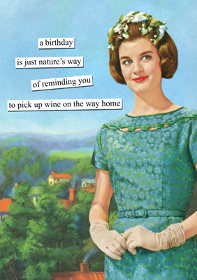 57AT42 - Pick Up Wine Birthday Card