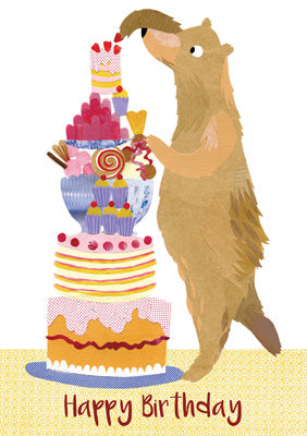 57KT01 - Bear & Cake Birthday Card