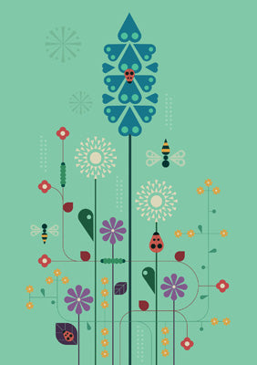 57MW15 - Spring Flowers Greeting Card