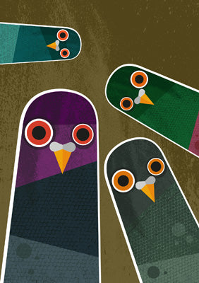 57MW19 - Pigeons Greeting Card