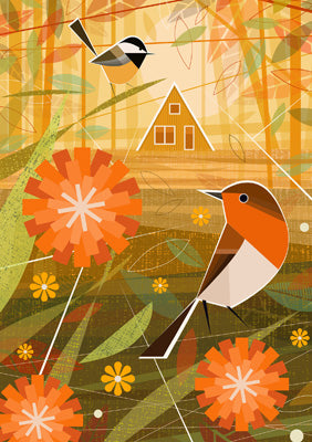 57MW22 - Autumn Cabin Greeting Card