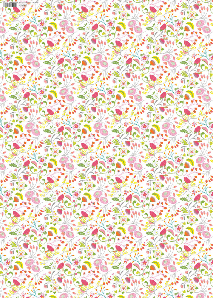 GW-GED752 - Pink Floral Gift Wrap