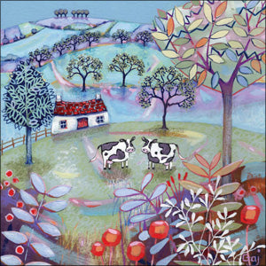 HM150 - Cows in the Meadow Greeting Card