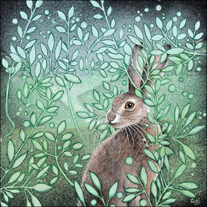 HM151 - Hare in the Greenery Greeting Card