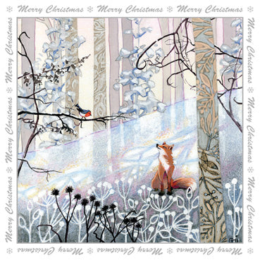 LXM143 - Fox and Robin Christmas Card Pack (5 Cards)