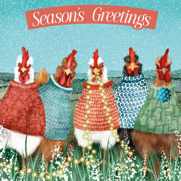 LXM147 - Christmas Hens Christmas Card Pack (5 Cards)