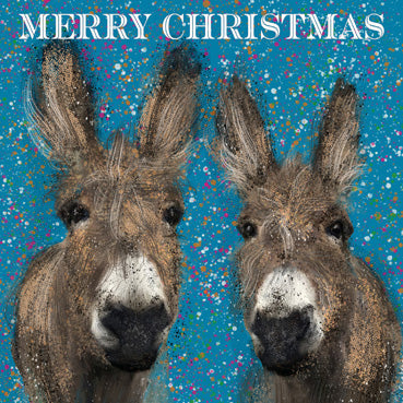 LXM148 - Christmas Donkeys Christmas Card Pack (5 Cards)