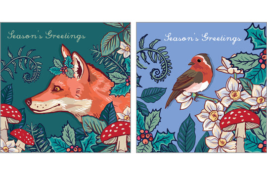 NC-XM563 - Fox & Robin Christmas Notecard Pack (6 Cards)