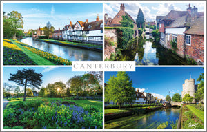 PKT505 - 4 Views of Canterbury Postcard