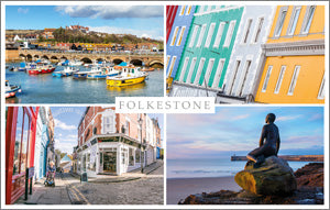 PKT520 - Folkestone Montage Postcard
