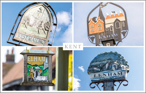 PKT562 - Kent Village Signs Postcard