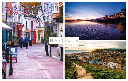 PSX545 - Hastings Scenes Postcard