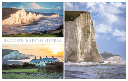 PSX549 - View of Seven Sisters and Seaford East Sussex Postcard