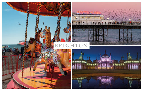 PSX557 - Carousel, Pier and Pavilion Brighton Postcard