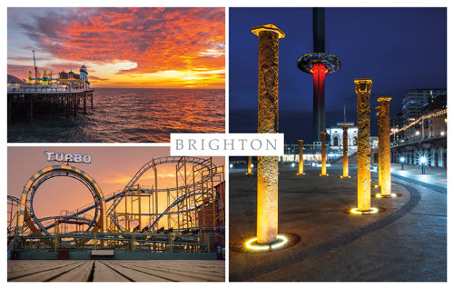 PSX563 - Sundown on Brighton Seafront Postcard