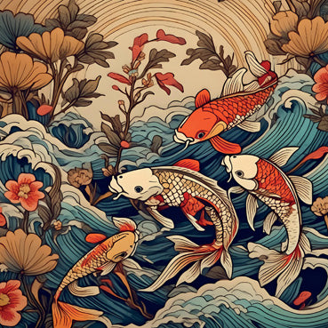 RT164 - Nishikigoi (Koi) FIsh Greeting Card