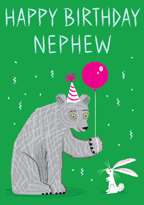57AQ10 - Happy Birthday Nephew (Bear) Birthday Card
