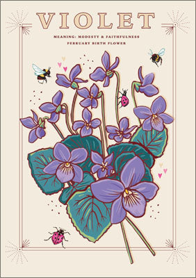 57AS116 - Violet (February Birth Flower) Greeting Card