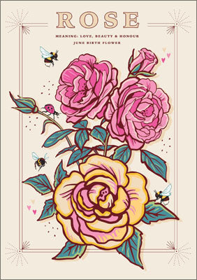 57AS120 - Rose (June Birth Flower) Greeting Card