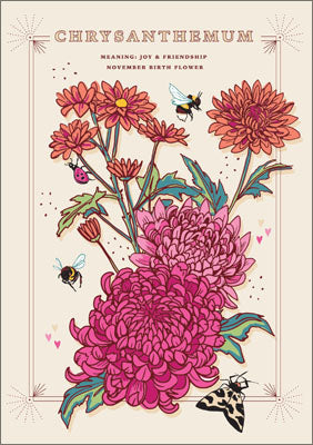 57AS125 - Chrysanthemum (November Birth Flower) Greeting Card