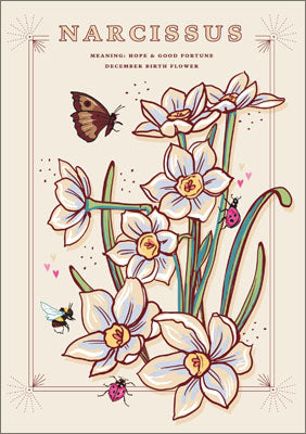 57AS126 - Narcissus (December Birth Flower) Greeting Card