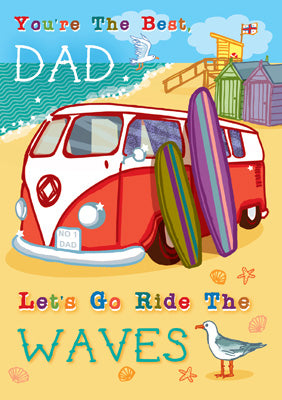 57AS37 - Surfing Dad Greeting Card