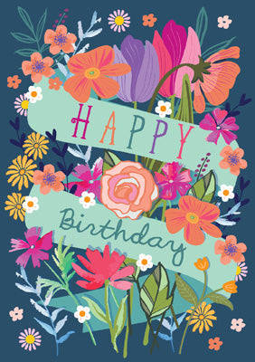 57AS39 - Happy Birthday (Flowers) Card