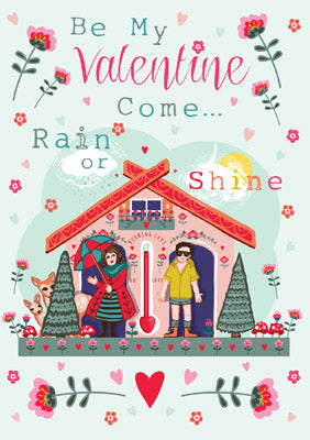57AS66 - Be My Valentine Rain or Shine Valentines Card