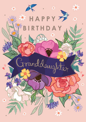 57AS78 - Happy Birthday Granddaughter (Bouquet) Birthday Card
