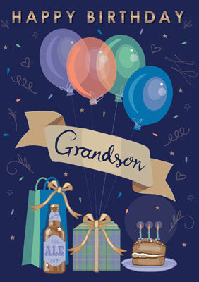 57AS79 - Happy Birthday Grandson Birthday Card
