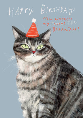 57DC04 - Third Breakfast Cat Birthday Card