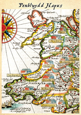 57DG09 - Map of Wales Birthday Card (Welsh)