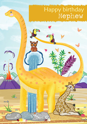 57JK04 - Nephew (Dinosaur and Animals) Birthday Card