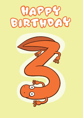 57JK22 - Happy 3rd Birthday (Lizard) Birthday Card
