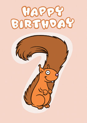 57JK26 - Happy 7th Birthday (Squirrel) Greeting Card