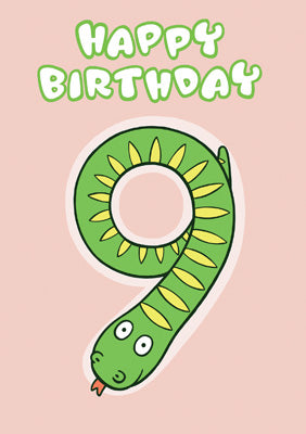 57JK28 - Happy 9th Birthday (Snake) Greeting Card