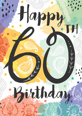 57JN07 - Happy 60th Birthday Card