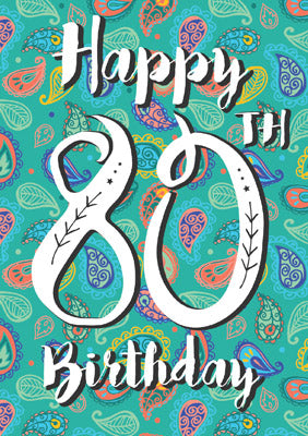 57JN09 - Happy 80th Birthday Greeting Card