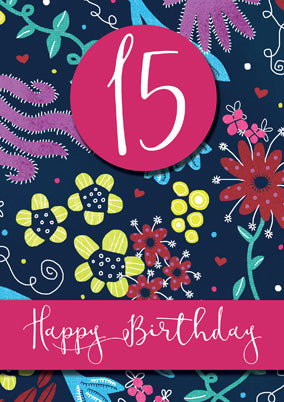 57JN18 - 15 Happy Birthday Card