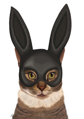 57LL04 - Cat in a Bunny Mask Greeting Card