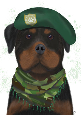 57LL14 - Rottweiler Commando Greeting Card