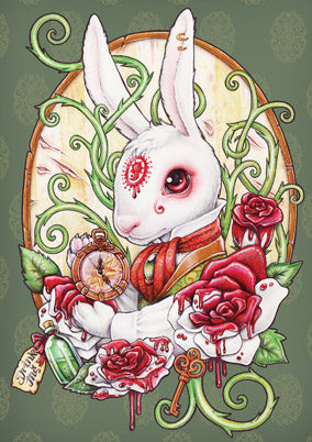 57MD04 - White Rabbit Greeting Card