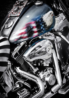 57MI62 - Born in the USA (Motorbike) Greeting Card