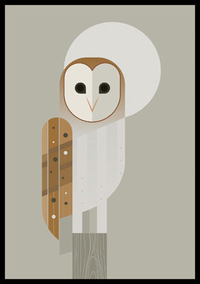 57MW01 - Retro Barn Owl Greeting Card