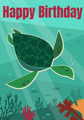 57MW14 - Happy Birthday (Turtle) Greeting Card