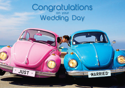 57PT45 - Two Cars Wedding Card
