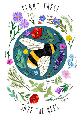 57TW01 - Plant These Save the Bees Greeting Card
