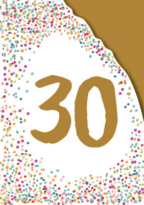 AG804 - 30th birthday (Foil and Die-Cut) Greeting Card
