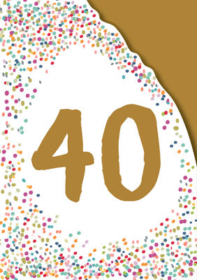 AG805 - 40th Birthday (Foil and Die-Cut) Greeting Card