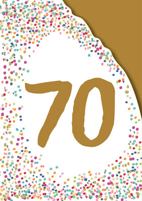 AG809 - 70th Birthday (Foil and die-cut) Greeting Card